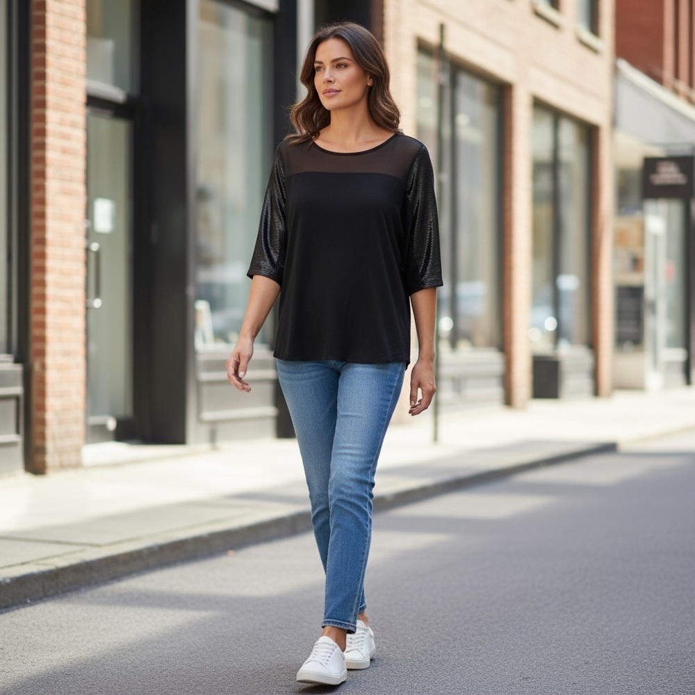 ELLA MOSS Black Sequins Sweater